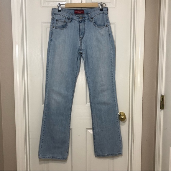 Levi’s Y2K Nouveau Boot Cut Stretch Cotton Blend Light Blue Wash 515 Jeans 10/L - Picture 2 of 14